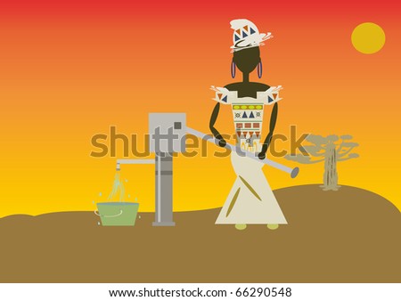 african woman at the well