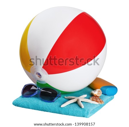 inflatable ball games and accessories at the beach