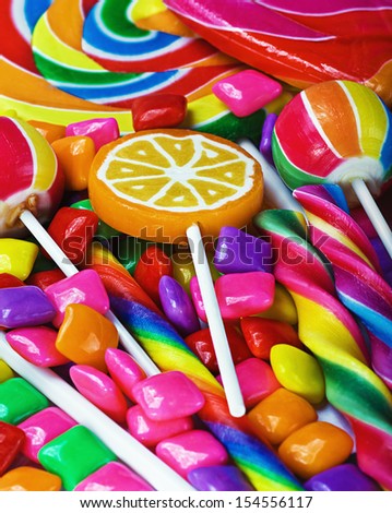 multi-colored sweets and chewing gum background