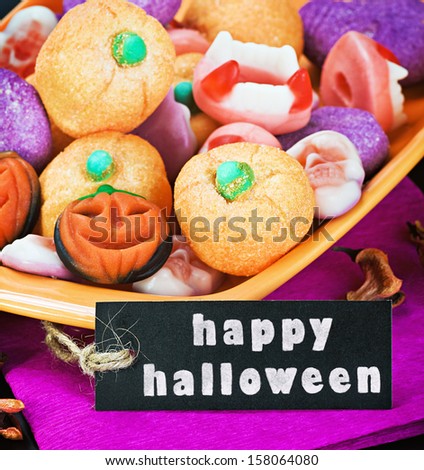 fruit jelly candies for the holiday halloween background