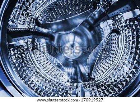 steel drum of the washing machine. toned image