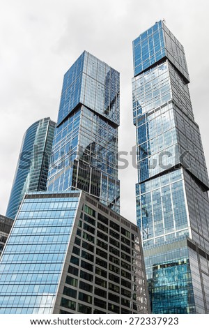 Moscow, Russia - April 19, 2015: skyscrapers Moscow International Business Center Moscow-City. Located near the Third Ring Road, the Moscow-City area is currently under development.