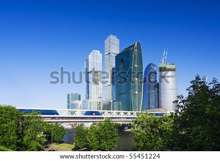 modern built the skyscrapers in the city