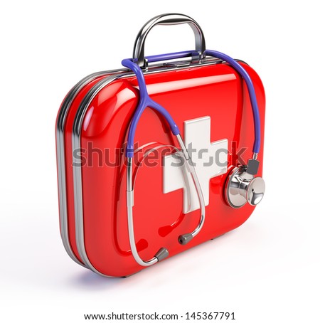 Stethoscope and First Aid Kit Stethoscope and First Aid Kit