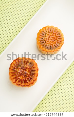 Closeup view of Chinese mooncake for moon festival