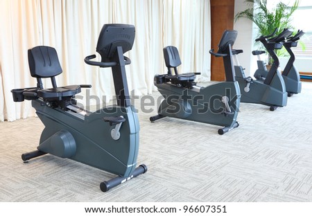 Stationary bikes in gym