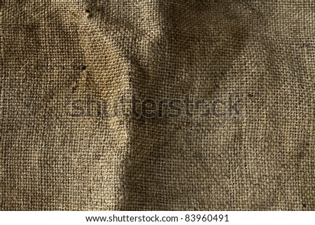 Texture of old hemp bag used for bulk transportation