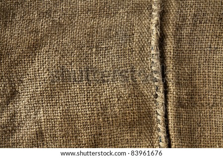 Texture of old hemp bag used for bulk transportation