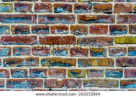 colored brick masonry old brick background