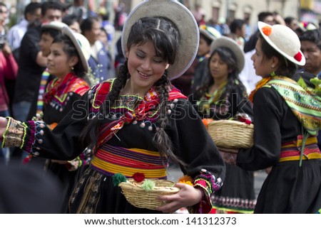 LA PAZ, BOLIVIA - MAY 12: Musicians at La Paz Carnival in Bolivia, declared UNESCO Cultural World Heritage. May 12, 2011 in La Paz, Bolivia