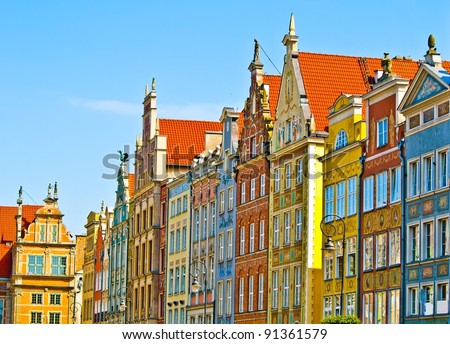 Colorful houses - Colorful houses - tenements in old town Gdansk, Poland