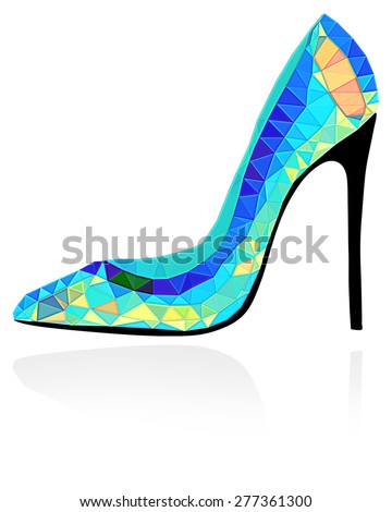 Elegant blue crystal shoe