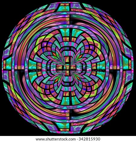 Round bright stained glass pattern