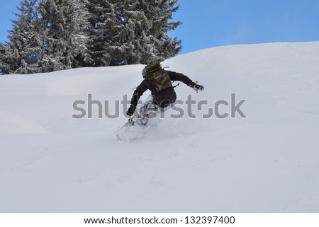 Snowboarding in the alps
