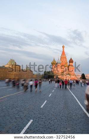 Red Square in Moscow, Russian Federation. National Landmark. Tourist Destination.