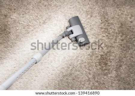 Vacuuming very stained carpet