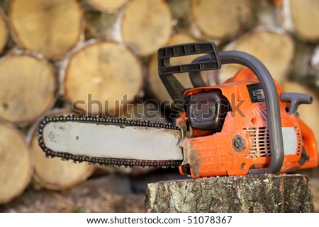 chainsaw ready to work