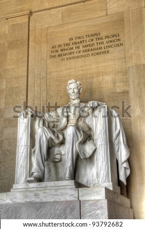 Lincoln statue inside Lincoln Memorial