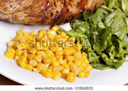 Grilled meat with vegetable, tasty food