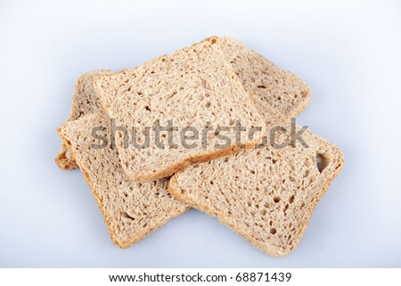 Toasted bread, whole wheat grain