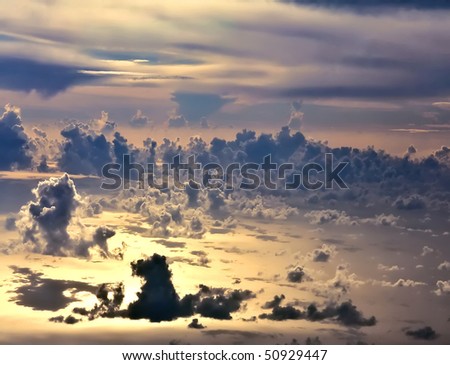 aerial view of clouds over the sea