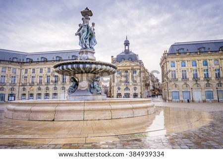 Place de la Bourse is one of the most visited sights in the city of Bordeaux, France.  It was built from 1730 to 1775.
