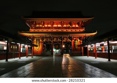 Sensoji Temple at night. Tokyo, Japan
