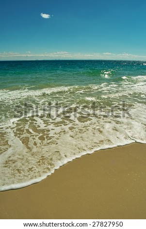 Lapping beach water