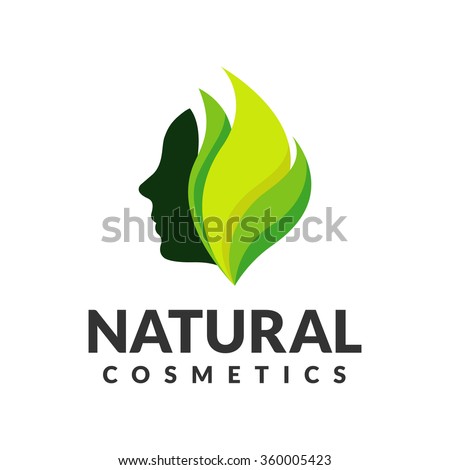Woman\'s face in leaves. Abstract design concept for beauty salon, spa, cosmetics, plastic surgery. Vector logo template. Young beautiful woman illustration.