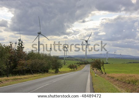 Wind turbines in a wind park