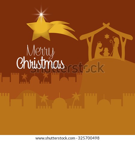 Merry Christmas Concept With Holy Family Design, Vector Illustration 10 Eps Graphic. - 325700498