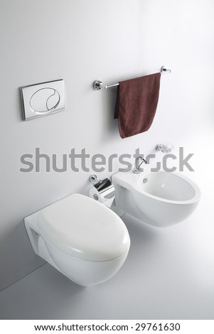It\'s a washroom,one closestool,one wash basin,one towel rack,one button