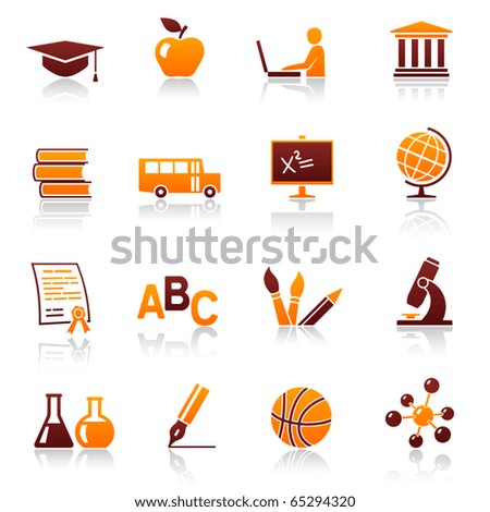 Education and school icon set Education and school icon set