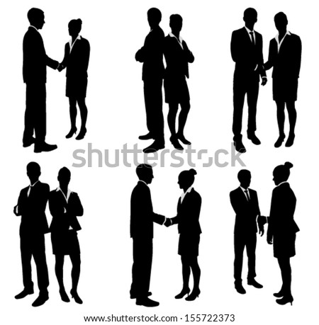 Business People Handshake Silhouettes Collection