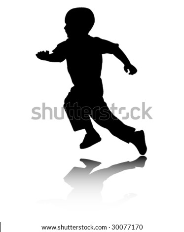 Boy Running Silhouette