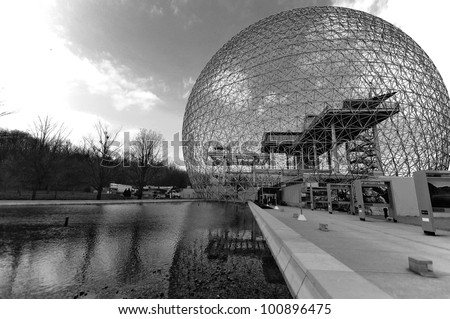 MONTREAL-CANADA APRIL 02: The Biosphere is a museum in Montreal dedicated to the environment. Located at Parc Jean-Drapeau in the former pavilion of the United States on April 02 2012 Montreal, Canada