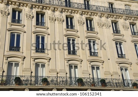 Details of Paris buildings, France
