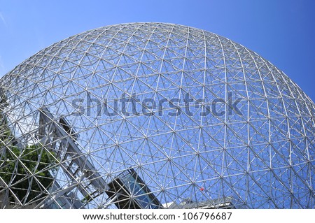 MONTREAL,CANADA-JUNE 23:General view of The Biosphere on June 23, 2012 Montreal.It is a museum dedicated to the environment. Located at Parc Jean-Drapeau in the former pavilion of the United States.