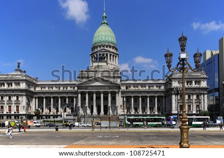 BUENOS AIRES ARGENTINA Nov. 29:Congressional Plaza the Argentine Congress in Buenos Aires Argentina on 11 29 2011 The Congress of the Argentine Nation the legislative branch of the government.