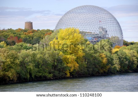 MONTREAL-CANADA OCT. 3: The Biosphere is a museum in Montreal dedicated to the environment. Located at Parc Jean-Drapeau in the former pavilion of the United States on Oct. 3 2011 Montreal, Canada