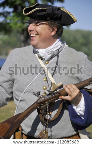MONTREAL CANADA-SEPT. 02: Montreal military culture festival participant on Sept. 02 2012 in Montreal, Canada. The Great Military Montrealers from 1812-2012 exhibition.