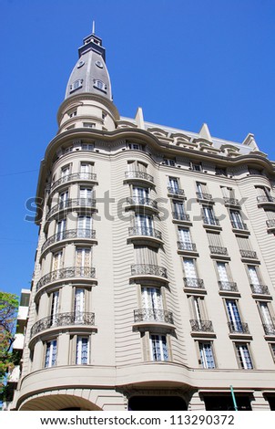 Famous and nice 19th - century historic European building of downtown Buenos Aires, Argentina., South America