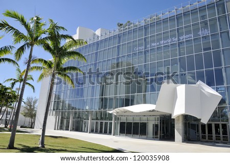 MIAMI BEACH - FLORIDA - USA, OCTOBER 30: the New World Center which opened in 2011 and was designed by architect Frank Gehry and acoustician Yasuhisa Toyota on october 30 2012 in Miami beach, Florida.