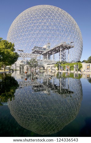 MONTREAL-CANADA JUNE 23: The Biosphere is a museum in Montreal dedicated to the environment. Located at Parc Jean-Drapeau in the former pavilion of the United States on June 23 2012 Montreal, Canada