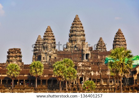 Angkor Wat is the largest Hindu temple complex and the largest religious monument in the world. The temple was built by the Khmer King Suryavarman II in the early 12th century in Yasodharapura