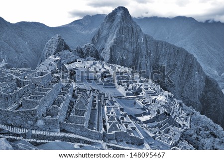 Machu Picchu or Machu Pikchu Quechua machu old, old person, pikchu pyramid; mountain or prominence with a broad base which ends in sharp peaks