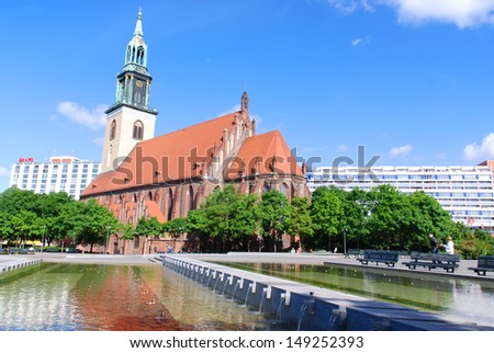 St. Mary\'s Church, known in German as the Marienkirche, is a church in Berlin, Germany. It is located on Karl-Liebknecht-Strasse formerly Kaiser-Wilhelm-Strasse in central Berlin, near Alexanderplatz.