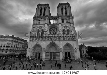 PARIS, FRANCE - OCTOBER 12: The Notre Dame Cathedral Of Paris, France ...