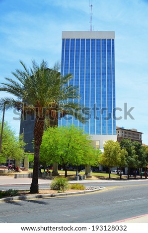 TUCSON ARIZONA APRIL 24: Building inTucson a city in and the county seat of Pima County, Arizona, United States and home to the University of Arizona. On april 24 2014 in Tucson Arizona USA