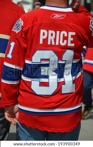 MONTREAL- CANADA MAY 19:  Montreal Canadians goaltender Carey Price shirt on may 19 2014, Montreal Canada The Canadiens have won the Stanley Cup more times than any other franchise.